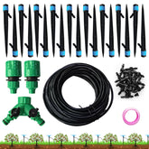 Hodiax drip irrigation emitters adjustable for precise garden watering.