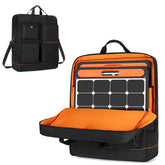 HODRANT solar panel bag with bright orange lining for quick item finding.