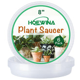 Hoewina plant saucer 8inch clear tray for easy water level monitoring.