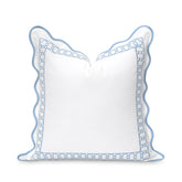 Hofdeco Premium coastal pillow cover with begonia embroidery on the front