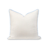Hofdeco Premium Coastal Hampton pillow cover front view with tan stripes for versatile decor.