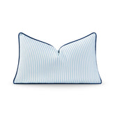 Hofdeco Premium coastal lumbar pillow cover in blue stripe for outdoor and indoor seating