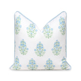 Hofdeco Premium coastal pillow cover with baby-blue floral for a fresh indoor look.