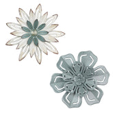 Hogardeck two-piece metal flower wall decor adds rustic charm to living spaces.