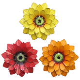 hogardeck metal flower wall decor 3-pcs adds vibrant outdoor charm to any wall