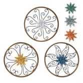 Hogardeck metal flower wall decor 3pc with an 11-inch frame for a bold focal point