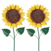 hogardeck sunflower garden stake two-pack front view boosts curb appeal