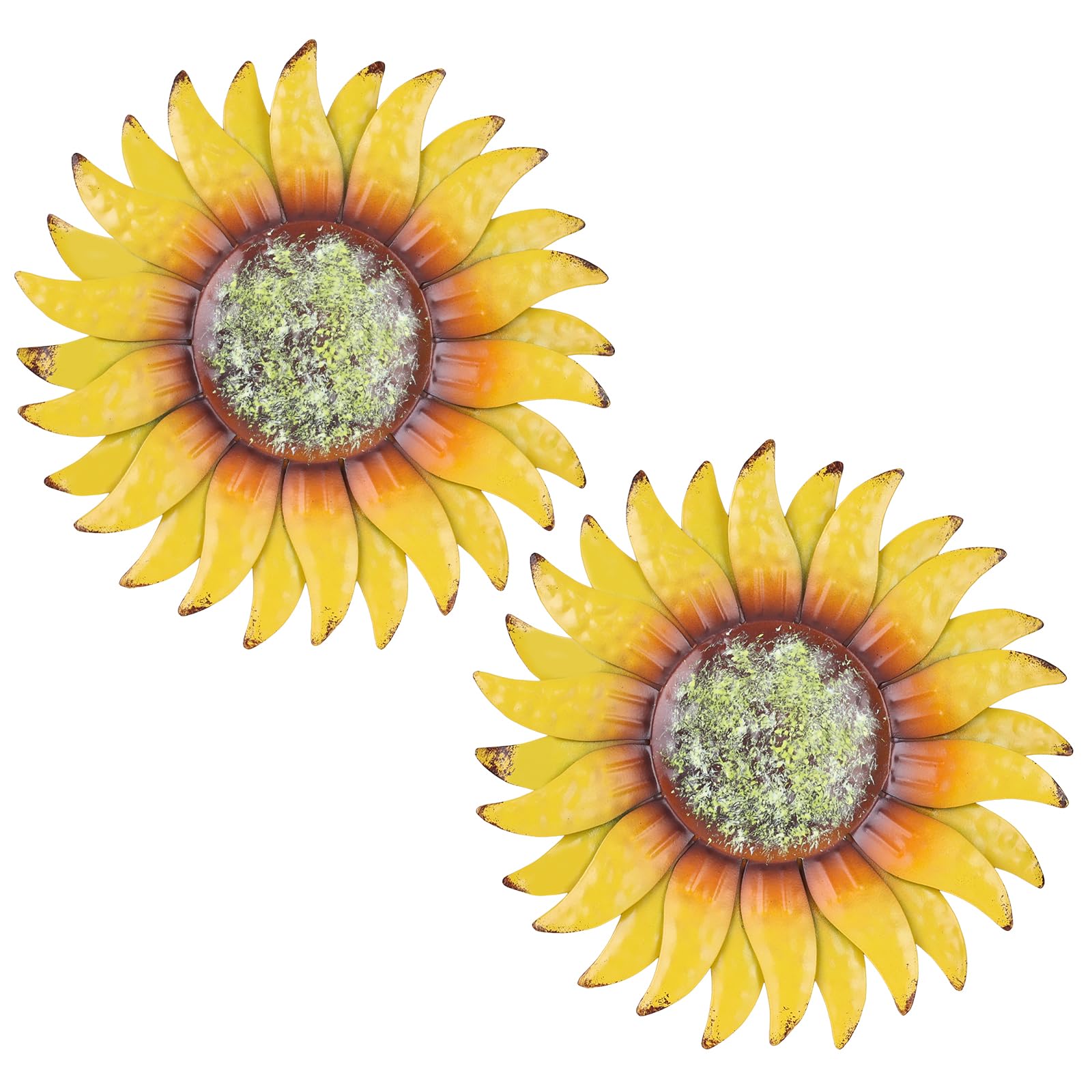 Hogardeck sunflower metal wall decor enhances indoor walls with vibrant color.