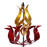 Hogardeck tulip wind spinner in red and gold delights outdoor spaces with a dynamic 360° spin.