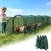 Hogarjal chicken run with 157-inch foldable frame provides generous outdoor roaming space.