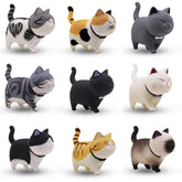 HOINCO 9-piece miniature cat figurines set for cute home garden decor