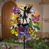 Hokfirm solar fairy with butterflies lights up walkways for a cozy outdoor ambiance.