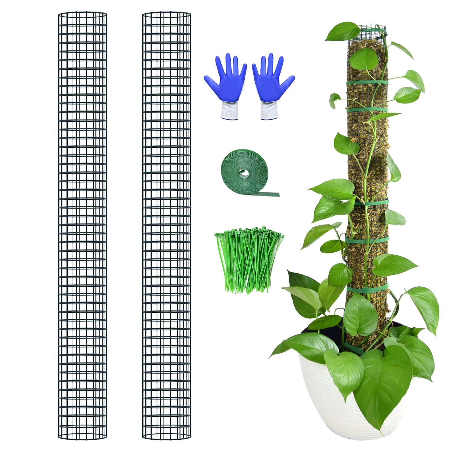 HOLANHING 40-inch moss pole assembly provides sturdy climbing support for indoor plants.