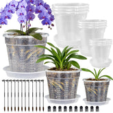 HOLANHING orchid pot 4.3-inch with clear walls for root observation and airflow