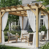 HolidayIdeas white outdoor curtains 4 panels for patio privacy and shade