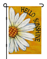 HOLIHIFI Hello Sunshine Daisy flag front view for vibrant garden decor.