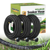 Holldoor 3-pack 15ft short soaker hose set for flexible garden watering.