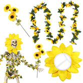 Hollowfly sunflower head wrap on 12ft skeleton for vibrant decor and durability