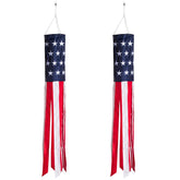 Homarden 40-inch American flag windsock hanging in the yard, weather-resistant decor.