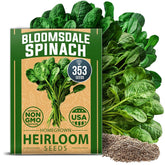 HOME GROWN Bloomsdale spinach seeds pack, ready for multiple sowings and steady harvests.