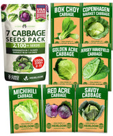 HOME GROWN seven-varieties cabbage seeds pack ready for home garden sowing, diverse harvest potential