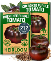 HOME GROWN Cherokee Purple tomato seeds packet front for reliable planting in home gardens.