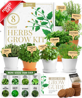 HOME GROWN Gift Herb Kit with eight herb seeds for easy indoor gardening.