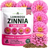 HOME GROWN Pink Zinnia seeds pack for easy planting and vibrant blooms.