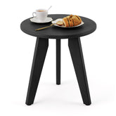 Homenjoy HDPS round side table top view with wood-like texture, ideal for patio use