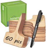 Homenote bamboo plant label 60pcs set, durable outdoor markers for seedlings.