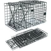 HOMESTEAD Collapsible Live Trap 14in open view shows rugged outdoor-ready frame for quick trapping.