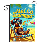 HOMETITUTE BlissYard Hello Summer flag front view for outdoor seasonal decor