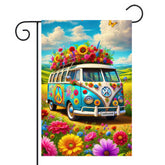 HOMETITUTE floral bus flag with spring blooms brightens outdoor spaces