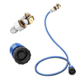 Homeyeco outdoor patio misting system setup with 3 brass nozzles for wide cooling coverage.