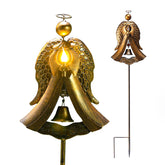 Homight solar angel stake glows softly at dusk for cemetery remembrance