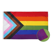 Homissor progress pride flag 3x5ft outdoors, vivid colors for events and home displays.