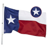 Homissor Texas flag embroidered stars close-up, showcasing detailed stitching and texture.