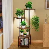 Homsorout plant stand indoor 5-tier with grow light powering healthy home greenery.