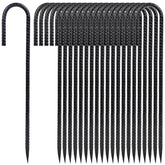 Homwin 12-inch stake with J-hook secures outdoor decorations against wind.