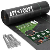 HongWay weed barrier fabric roll 6ft by 100ft displayed for long-lasting weed control.