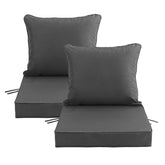 Honorbox outdoor chair cushions 24x24 set of 2 in dark grey for balcony comfort