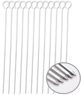 HONSHEN 12-inch square skewers with ring tip handles for easy turning on the grill.