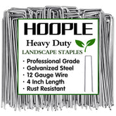 HOOPLE 50-pack landscape staples 4in 12ga provide strong outdoor anchoring for projects.