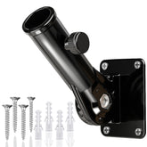 HOOPLE outdoor-mount flag pole holder secures flags against wind with sturdy aluminum build