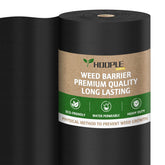 HOOPLE weed barrier roll ready for quick installation and weed suppression in garden beds.
