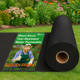 HOOPLE weed barrier roll close-up shows thick construction for reliable weed control.