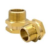 Hooshing brass adapter shows 3-4 NPT male to 3-4 GHT female for sturdy hose connections