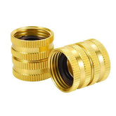 Hooshing brass double-female swivel connector for secure hose-to-hose connections.