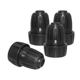 Hooshing four piece adapter converts a three-quarter inch faucet to half inch tubing for drip setups.