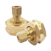 Hooshing GHT to 3/8 OD compression adapter close-up in brass for garden hose connections